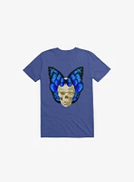 Wings Of Death Butterfly Skull Royal Blue T-Shirt