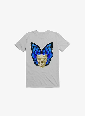 Wings Of Death Butterfly Skull Ice Grey T-Shirt