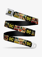 DC Comics Vintage Superhero Logos Seatbelt Belt