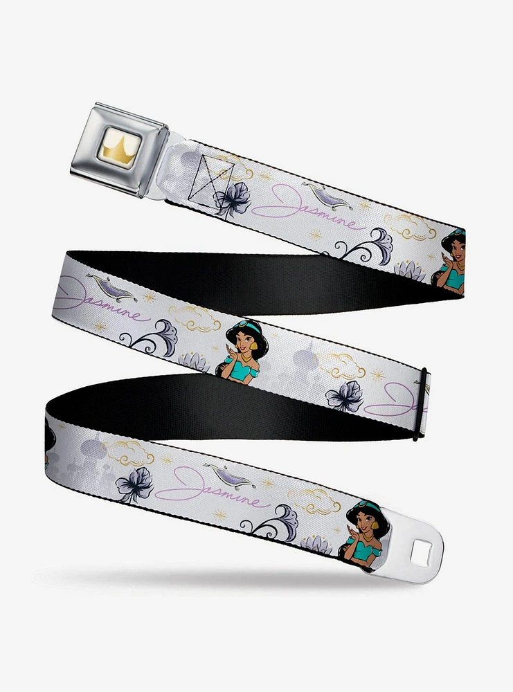 Disney Aladdin Jasmine Palace Flowers Seatbelt Belt