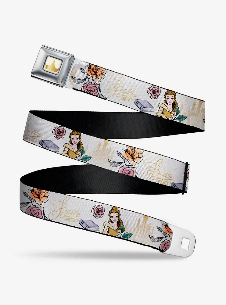 Disney Beauty And The Beast Belle Flowers Seatbelt Belt