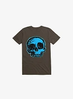 Blue Skull Brown T-Shirt