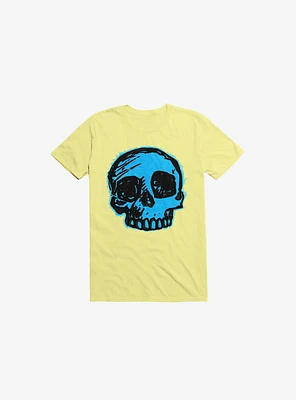 Blue Skull Corn Silk Yellow T-Shirt