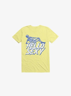 Hello Sexy Skeleton Corn Silk Yellow T-Shirt
