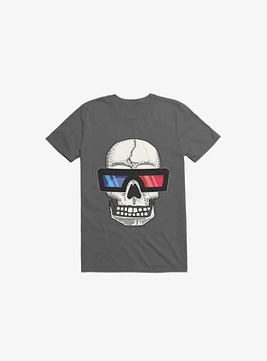 Happy Skull Living Life 3D Asphalt Grey T-Shirt