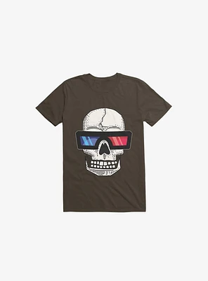 Happy Skull Living Life 3D Brown T-Shirt