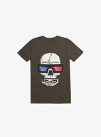 Happy Skull Living Life 3D Brown T-Shirt