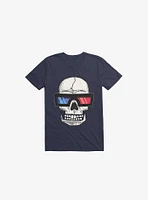 Happy Skull Living Life 3D Navy Blue T-Shirt