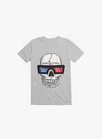 Happy Skull Living Life 3D Ice Grey T-Shirt