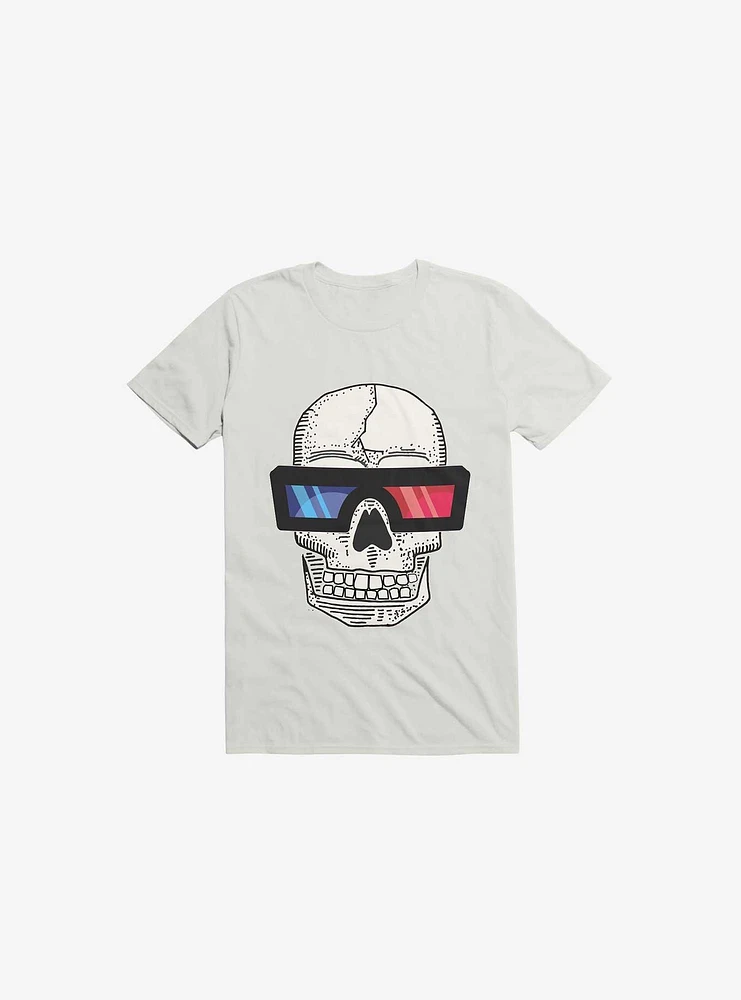 Happy Skull Living Life 3D White T-Shirt