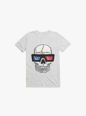Happy Skull Living Life 3D White T-Shirt