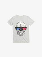 Happy Skull Living Life 3D White T-Shirt