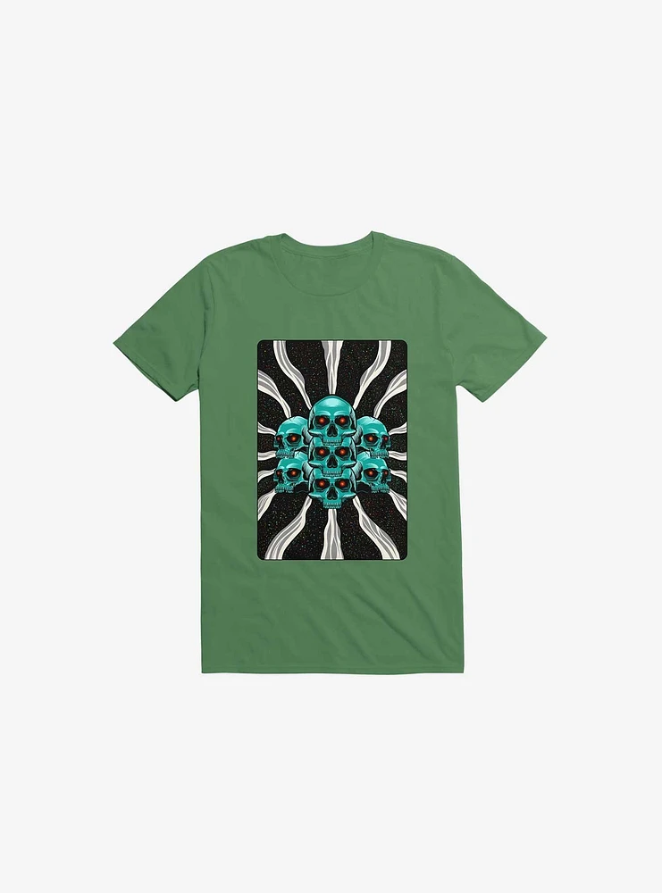 Pile Of Bones Skull Kelly Green T-Shirt