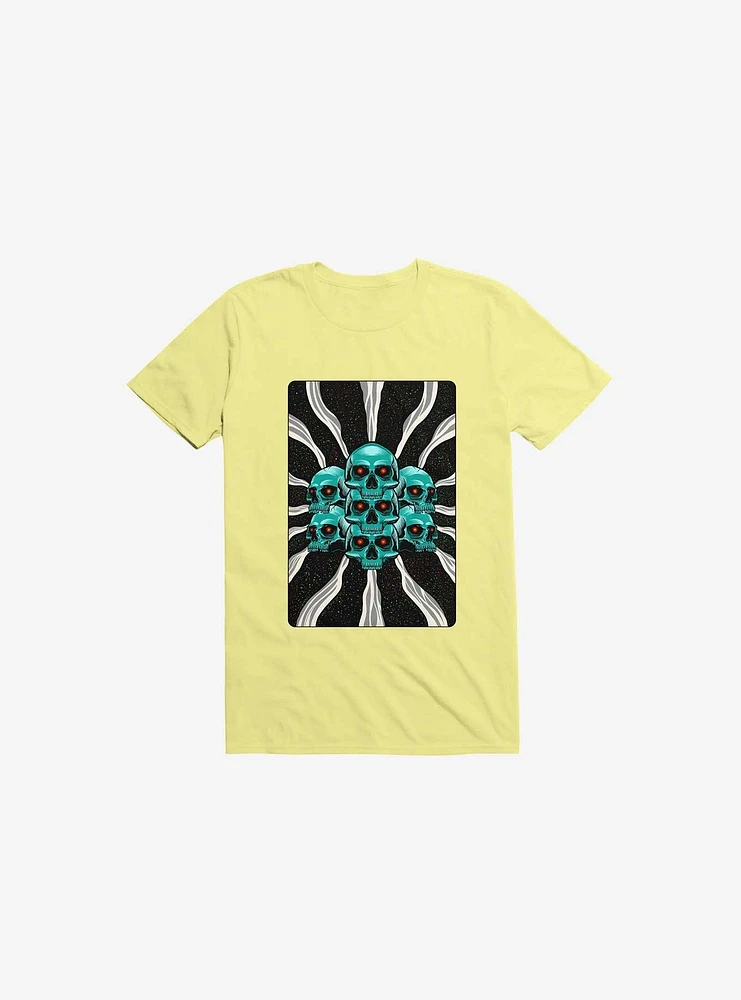 Pile Of Bones Skull Corn Silk Yellow T-Shirt