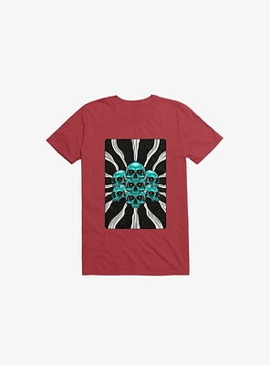 Pile Of Bones Skull Red T-Shirt