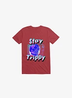 Stay Trippy Cute Retro Aesthetic Universal Vibe Skull Red T-Shirt