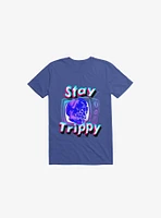 Stay Trippy Cute Retro Aesthetic Universal Vibe Skull Royal Blue T-Shirt