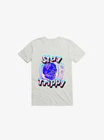 Stay Trippy Cute Retro Aesthetic Universal Vibe Skull White T-Shirt
