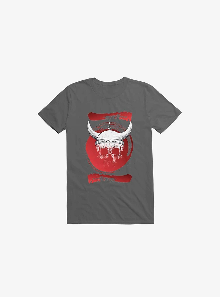 White Trippy Viking Helmet Smears Asphalt Grey T-Shirt