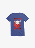 White Trippy Viking Helmet Smears Royal Blue T-Shirt