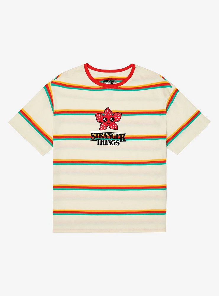 Stranger Things Chibi Demogorgon Striped Women’s T-Shirt - BoxLunch Exclusive