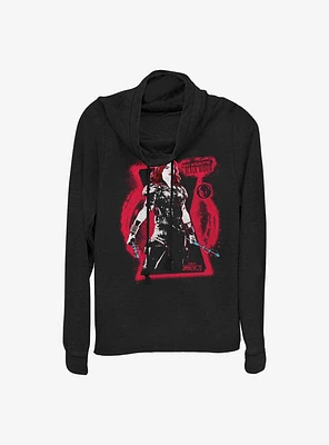Marvel What If?? Black Widow Post Apocalypse Ready Girls Cowlneck Long-Sleeve T-Shirt