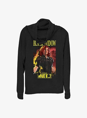 Marvel What If?? Black Widow Apocalyptic Suit Girls Cowlneck Long-Sleeve T-Shirt
