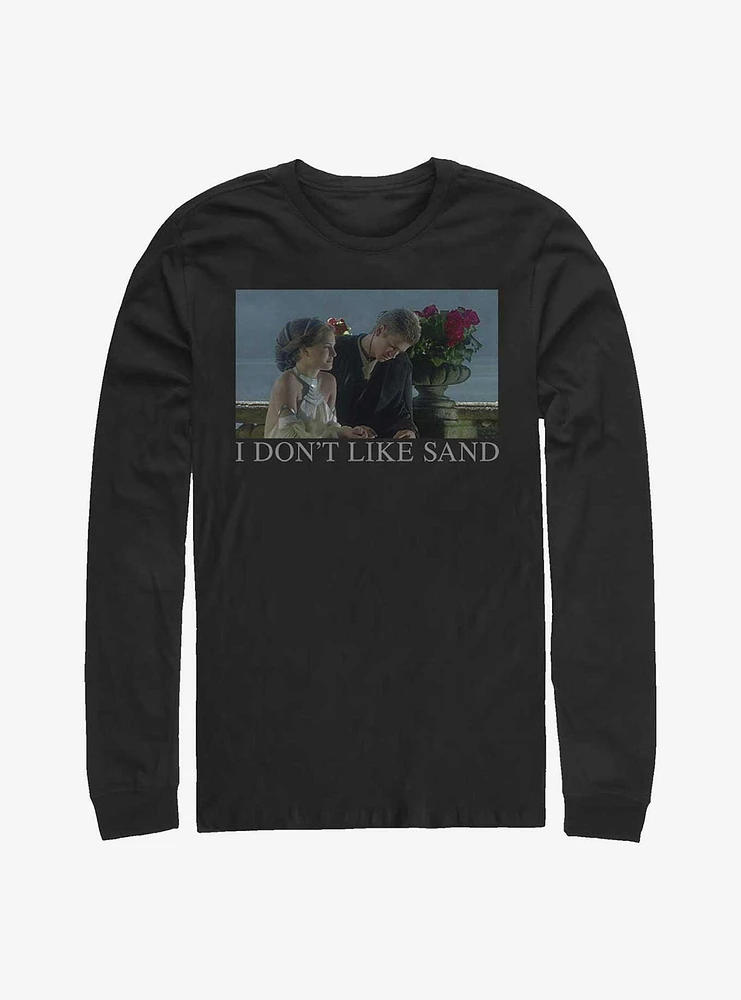 Star Wars Padme & Anakin I Don't Like Sand Meme Long-Sleeve T-Shirt