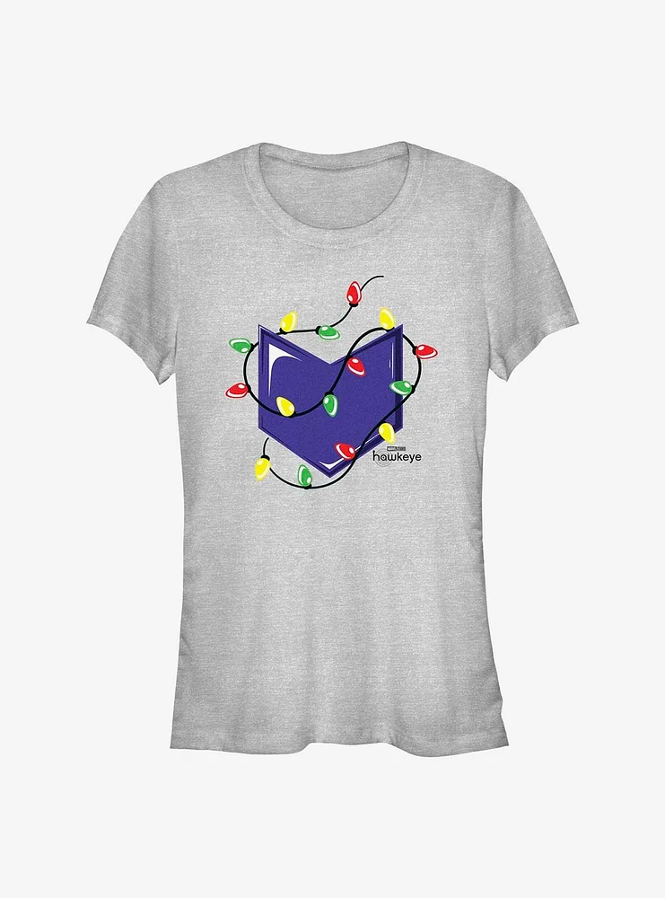 Marvel Hawkeye Christmas Lights Logo Girls T-Shirt