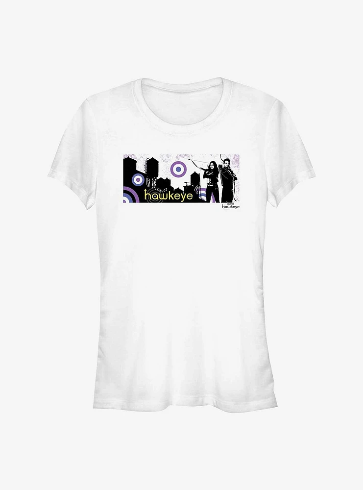 Marvel Hawkeye City Stencil Graphic Girls T-Shirt