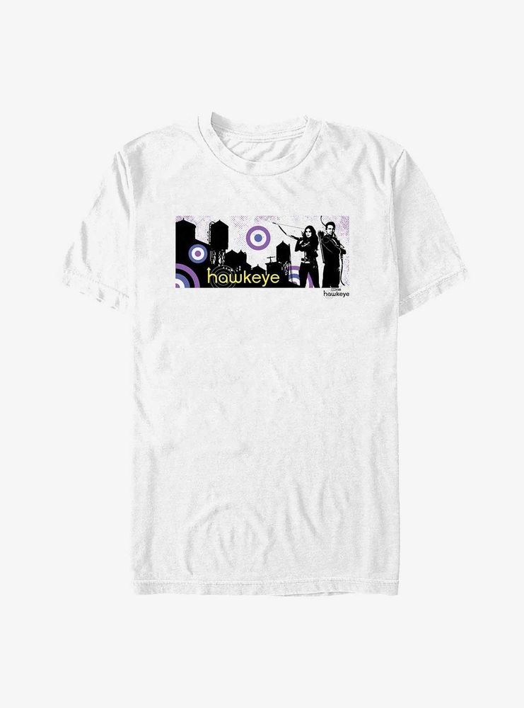 Marvel Hawkeye City Stencil Graphic T-Shirt