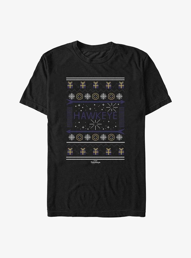 Marvel Hawkeye Christmas Sweater Pattern T-Shirt