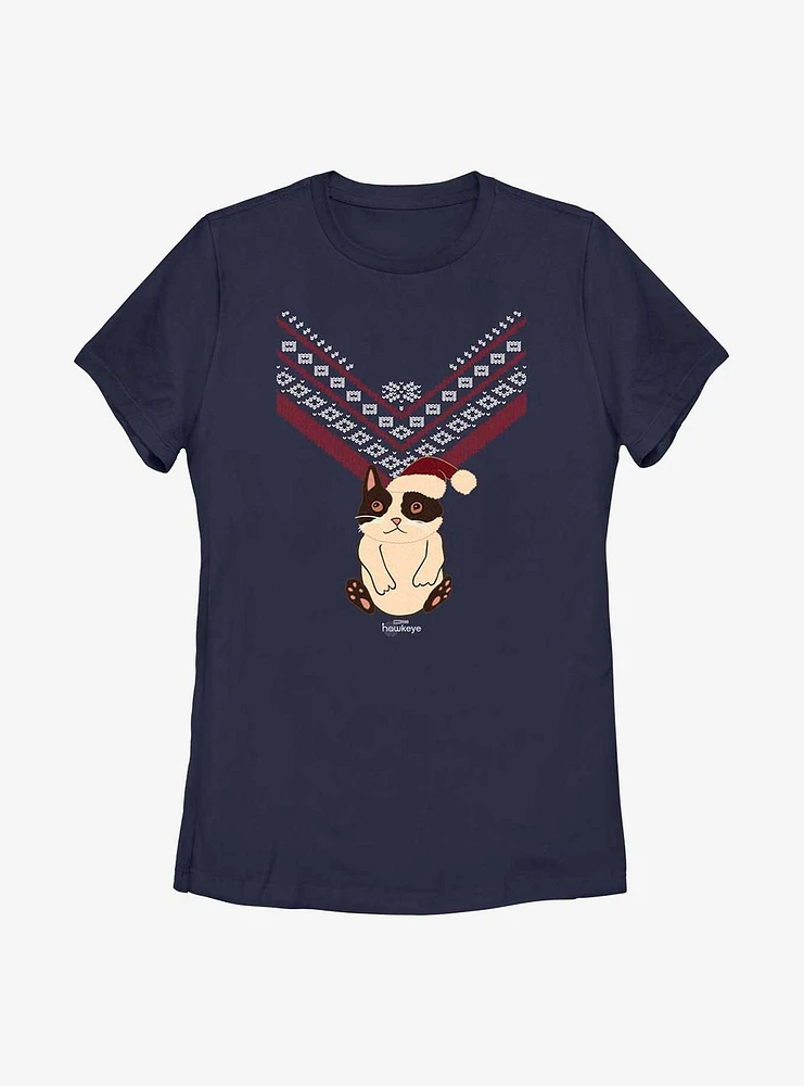 Marvel Hawkeye Cat Sweater Pattern Womens T-Shirt