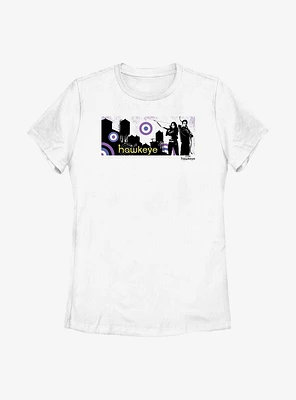 Marvel Hawkeye City Stencil Graphic Womens T-Shirt