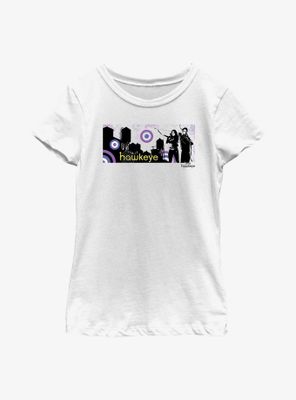 Marvel Hawkeye City Stencil Graphic Youth Girls T-Shirt