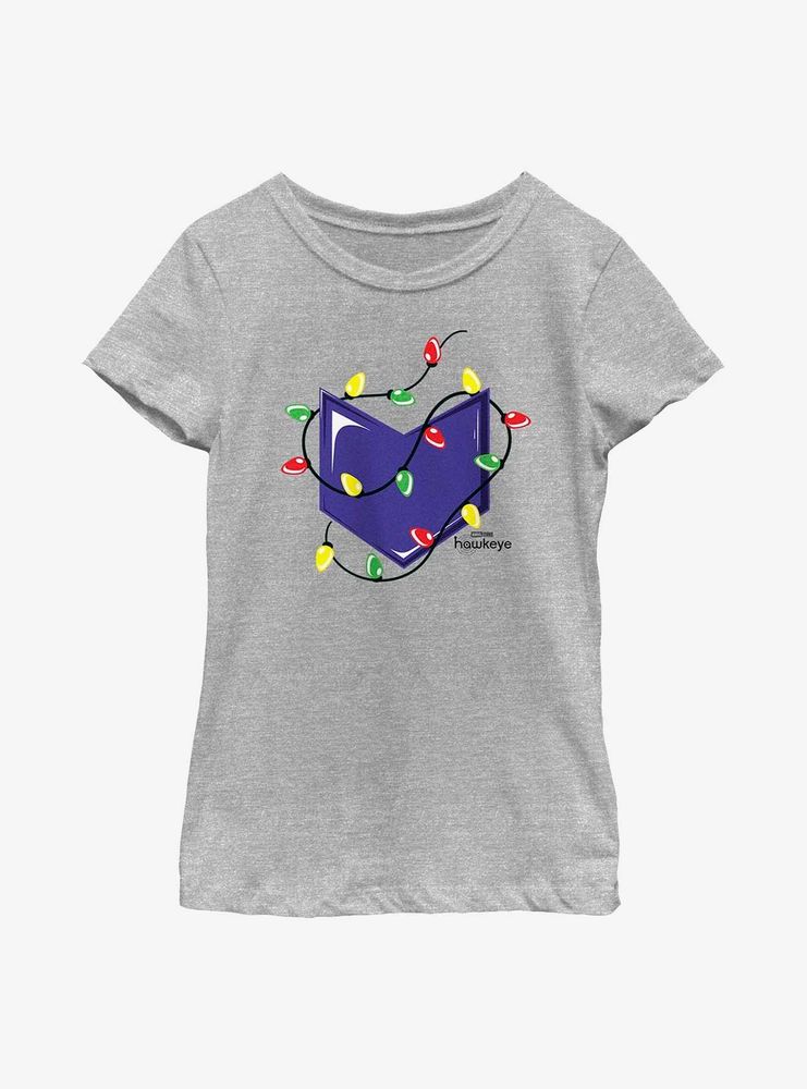 Marvel Hawkeye Christmas Lights Logo Youth Girls T-Shirt