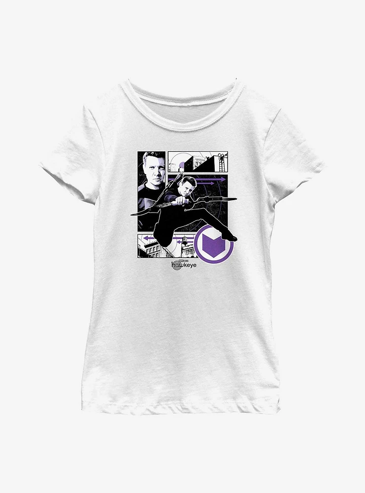 Marvel Hawkeye Graphic Panels Youth Girls T-Shirt