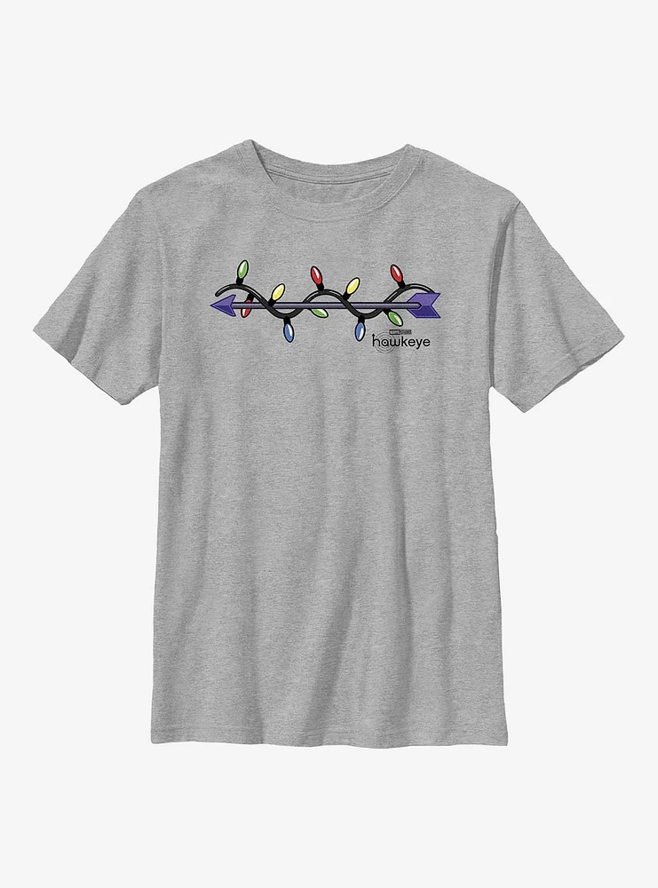 Marvel Hawkeye Arrow Christmas Lights Logo Youth T-Shirt