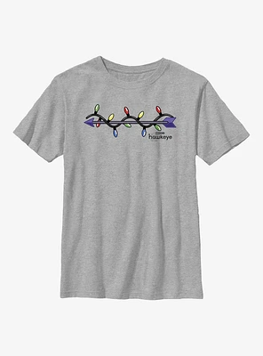 Marvel Hawkeye Arrow Christmas Lights Logo Youth T-Shirt