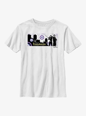 Marvel Hawkeye City Stencil Graphic Youth T-Shirt