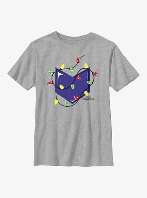 Marvel Hawkeye Christmas Lights Logo Youth T-Shirt