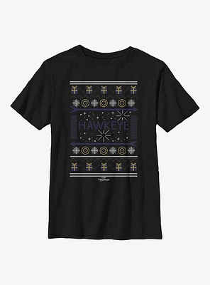 Marvel Hawkeye Christmas Sweater Pattern Youth T-Shirt
