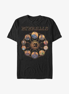Marvel The Eternals Circular Gold Heroes T-Shirt