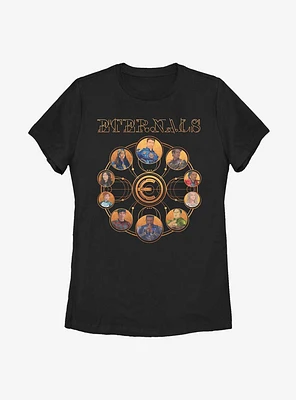 Marvel The Eternals Circular Gold Heroes Womens T-Shirt