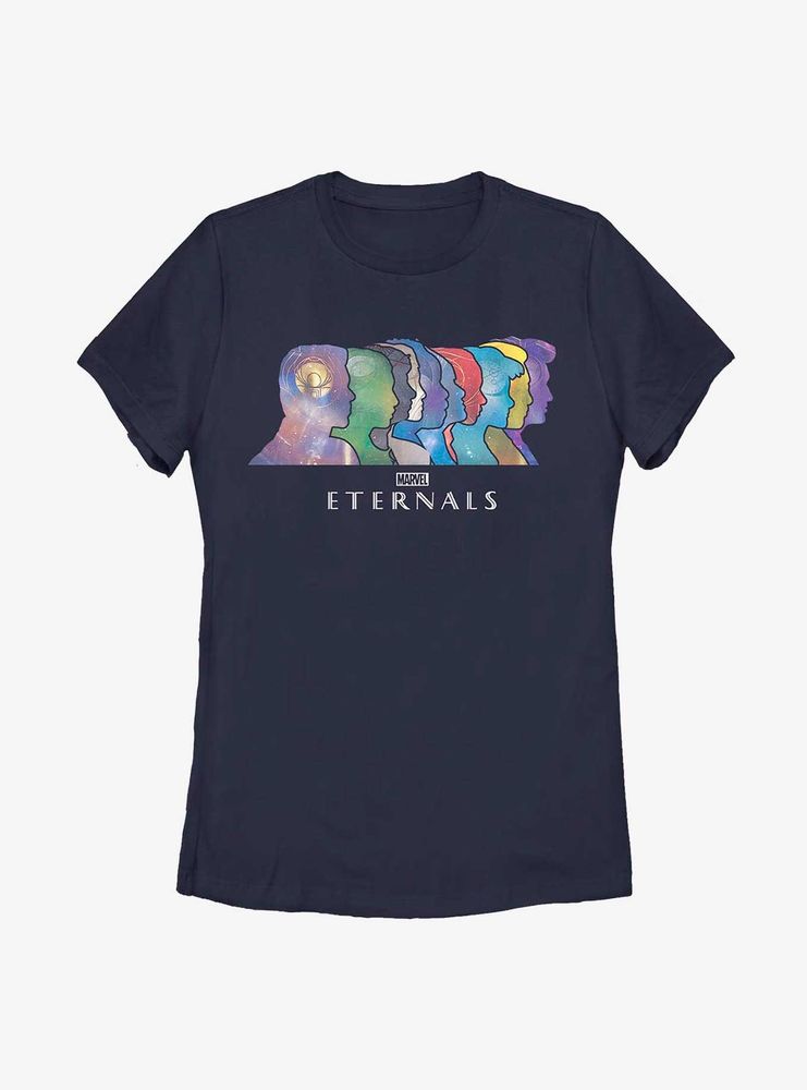 Marvel The Eternals Silhouette Head Lineup Womens T-Shirt