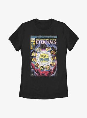 Marvel The Eternals Old-School Comic Book Cover Womens T-Shirt