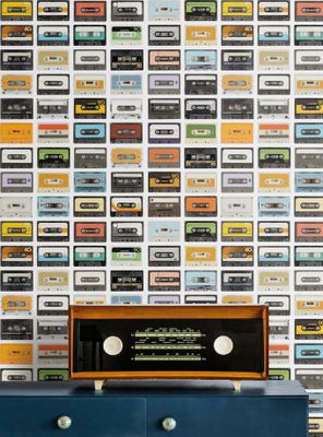 Retro Cassette Peel & Stick Wallpaper