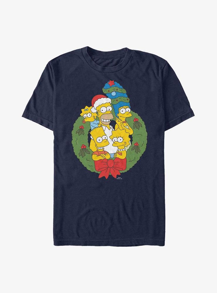 The Simpsons Family Holiday Wreath T-Shirt