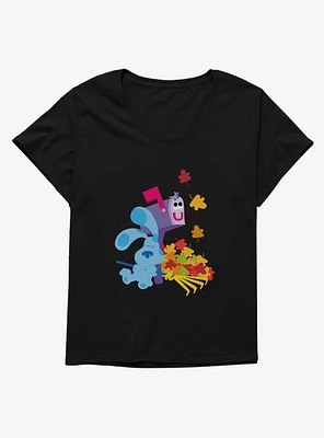 Blue's Clues Mailbox And Blue Autumn Leaves Girls T-Shirt Plus