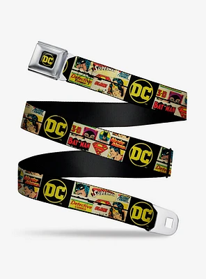 DC Comics Vintage Superhero Logos Youth Seatbelt Belt